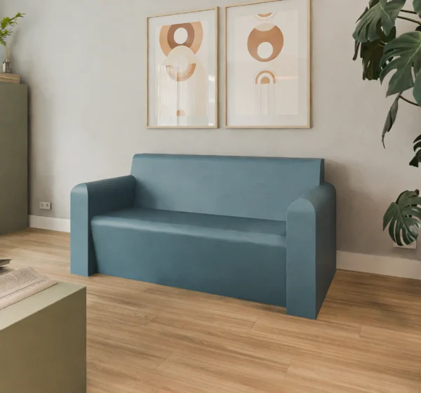 Weiches 2-Sitzer Sofa mit abgerundeten Armlehnen - Modell Lancelot – Bild 2